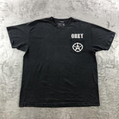 Obey Propaganda Shirt Mens Large Black Pocket Logo Graphic Tee Streetwear