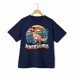 American Style Auntiesaurus Dinosaur Graphic T-Shirt Unisex Aunt Gift Casual Tee