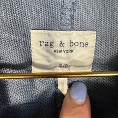 Rag & Bone Mens Long Sleeve Henley Shirt Blue Slub Knit Size Small RB Logo