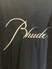 Rhude Embroidered Logo Front And Back Black Tshirt *Read*