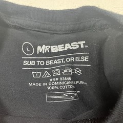 MrBeast Logo Graphic T Shirt Black Pink Blue Men’s Large