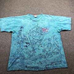Vintage Disney Blizzard Beach Shirt Mens XL Blue All Over Mickey Inc USA 90s