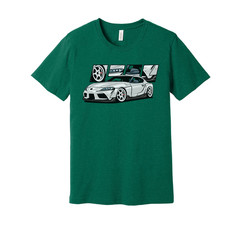Toyota GR Supra A90 Unisex Graphic T Shirt With Detailed Car Artwork And Wheel D