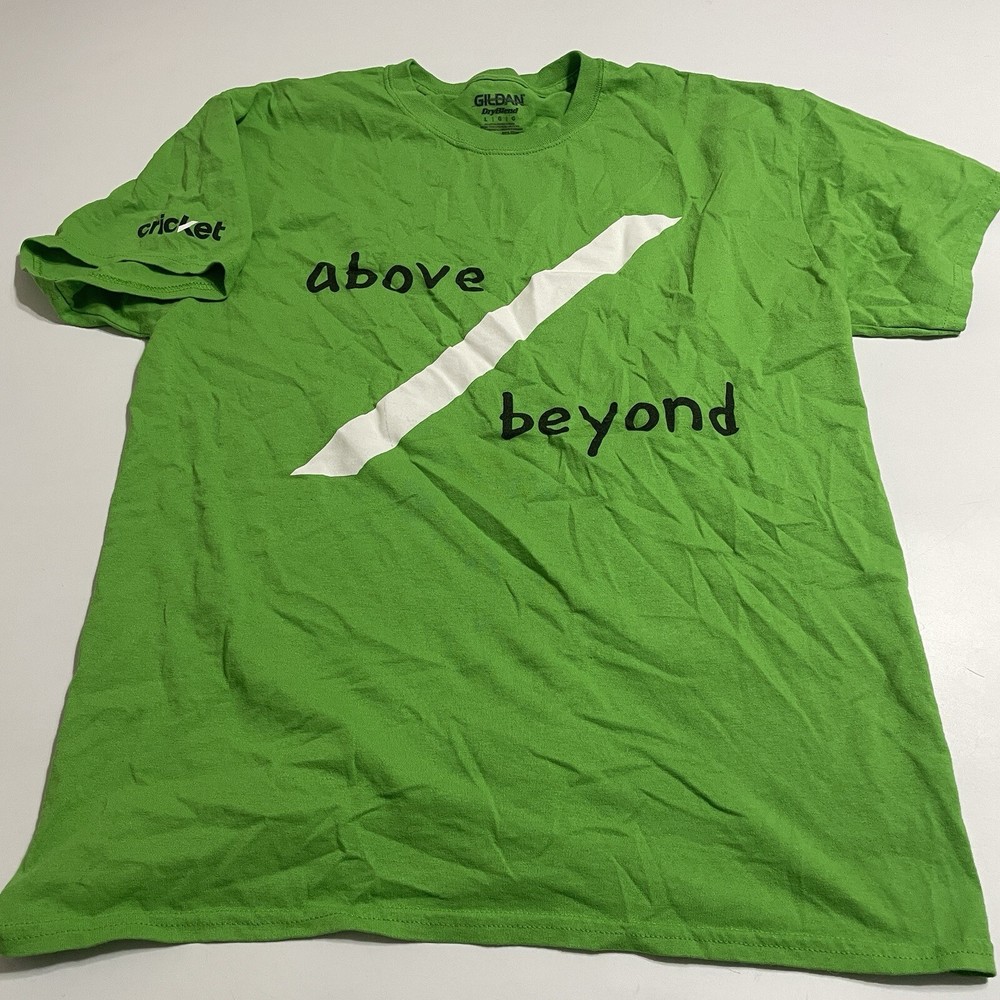 Cricket Wireless Employee Green Above/Beyond SS Gildan T Shirt Sz Large