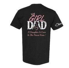 Girl Dad Unisex Graphic T-Shirt With Custom Name on Sleeve