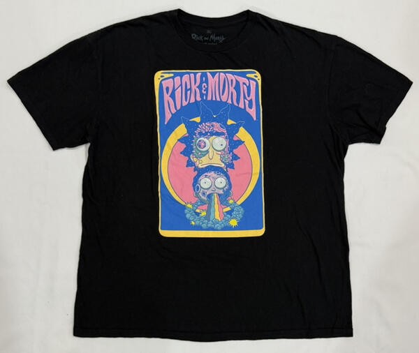 Adult Swim Rick & Morty Men’s T-Shirt Black Psychodelic Graphic Sz XL NWOT