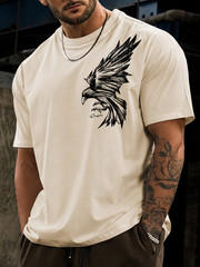 Men’s Eagle Cool Graphic T-Shirt Loose Fit Streetwear Summer Casual Cotton Tee