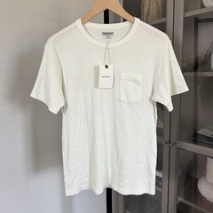 Knickerbocker Ladder Rib Tank Scoop Neck Milk Ivory Cotton T-Shirt XXL 2XL NEW