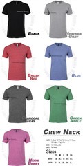 Mens T Shirts Crew Neck Slim Fit Short Sleeves Casual Tri Blend Cotton Solid Tee