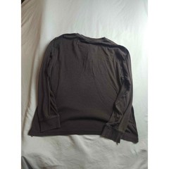Arrow Mens Long Sleeve Henley Shirt Dark Brown Cotton Blend Size Large