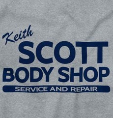 Keith Scott Body Shop Service and Repair Womens or Mens Crewneck T Shirt Tee
