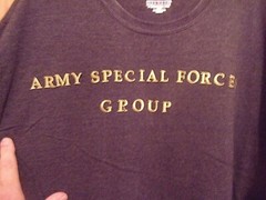 Army Special Forces Group gold color woven threads gray 2XL t shirt