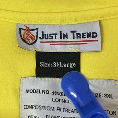 Just In Trend 3XL Men’s Safety Yellow FR Long Sleeve T-Shirt 100% Cotton