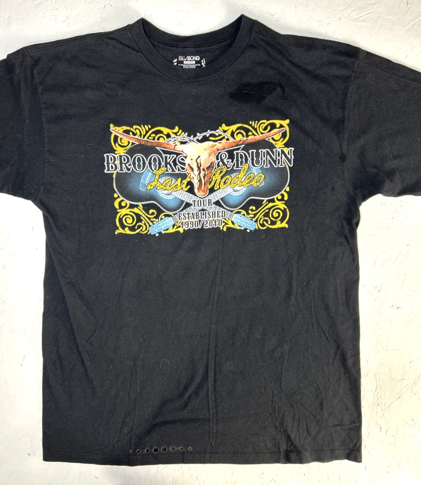 Brooks and Dunn x Billabong T-Shirt Adult 2X Last Rodeo Tour Gun Holes accent