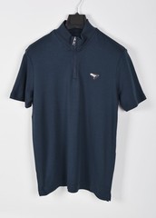 Men’s Prada Navy Blue Zip-Up Polo Shirt S Short Sleeve