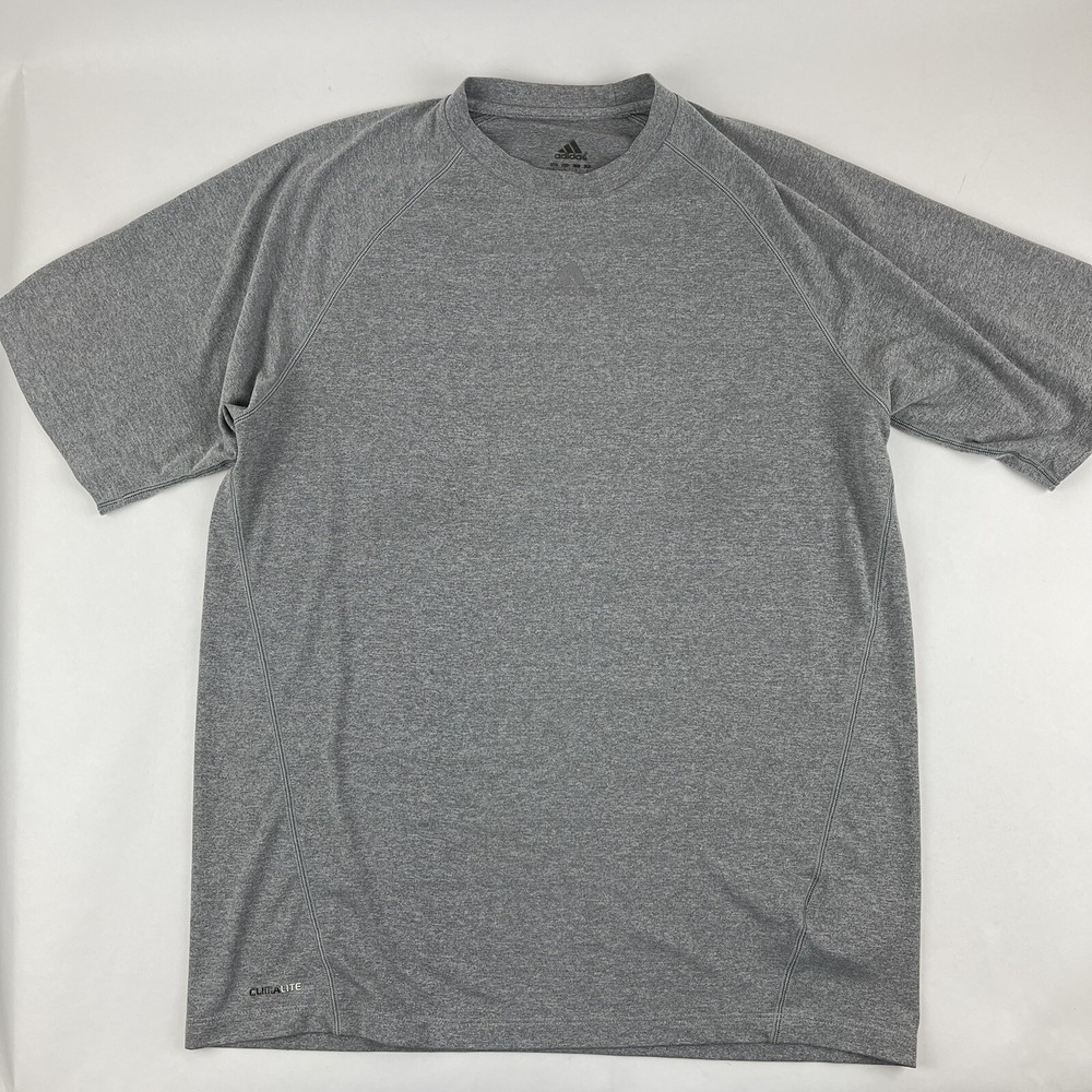 Adidas Tshirt Mens XL Gray Crew Neck Climate Short Sleeve