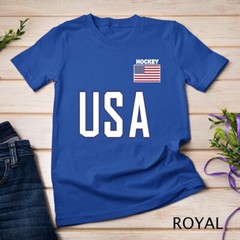 USA Flag Hockey Cool Pocket Equipment Top Gift Unisex T-shirt