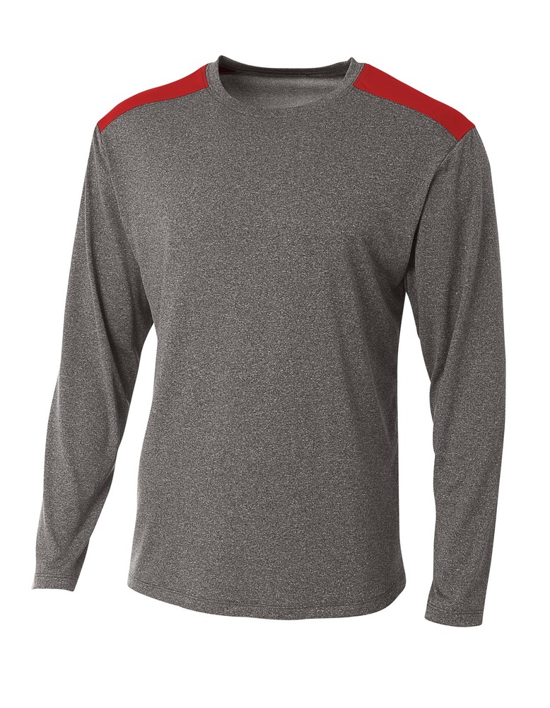 A4 Tourney Heather Long Sleeve Tee Mens N3101
