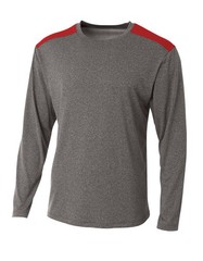 A4 Tourney Heather Long Sleeve Tee Mens N3101
