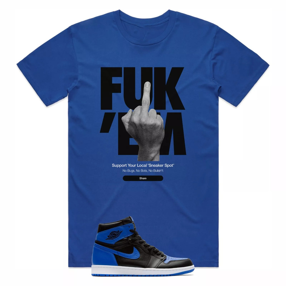 Shirt to Match Air Jordan Retro 1 High OG Royal Blue – AJ1 Sneaker Matching Tee