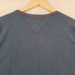 Tommy Hilfiger Men’s Size XL Solid Blue Cotton Logo Graphic Crew-Neck T-Shirt