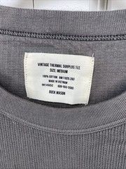 Buck Mason Vintage Thermal Surplus Tee Faded Black Grey L/S Men’s M NEW FLAWED