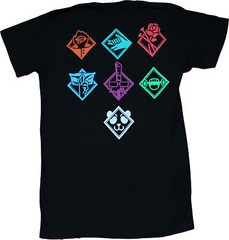 Jujutsu Kaisen New Adult T-Shirt – High School Chibi Style Symbols Back