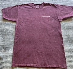 Comfort Colors Merrill Lynch T-Shirt Mens Medium Maroon Corporate Bull Logo Tee