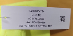 Athletic Works Men’s Acid Yellow Color Cotton Tee Extra Large size, pack of 2