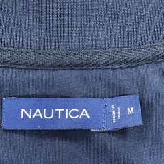 Nautica Shirt Mens Medium Blue V-Neck Collar Logo Graphic Tee Nautical