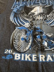 2017 Arizona bike rally T-shirt eagle graphic, Suna, Dark Gray Large