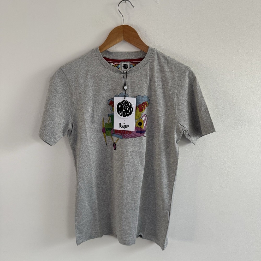 Pretty Green x Beatles Hello Goodbye T Shirt XS Extra Small Grey BNWT
