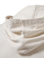 Men’s Cotton Vintage Hooded Design Short Sleeve Lace up Shirts X-Large Beige