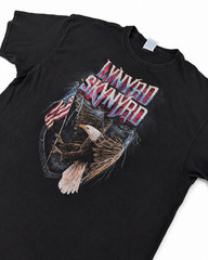Lynyrd Skynyrd Eagle American Flag Black Concert T-Shirt Size XL Delta