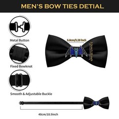 QCWQYML Black Bow Ties for Men Pre-Tied Mens Bow Tie Retro Crystal Bat Brooch…