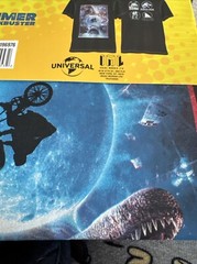 Adult Universal Studio Jaws ET Back To Future Jurassic Park Black T Shirt Small