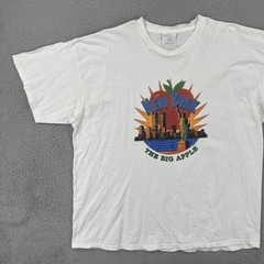 Vintage Gem Rock 1993 White XL T Shirt Made In USA New York The Big Apple 90s