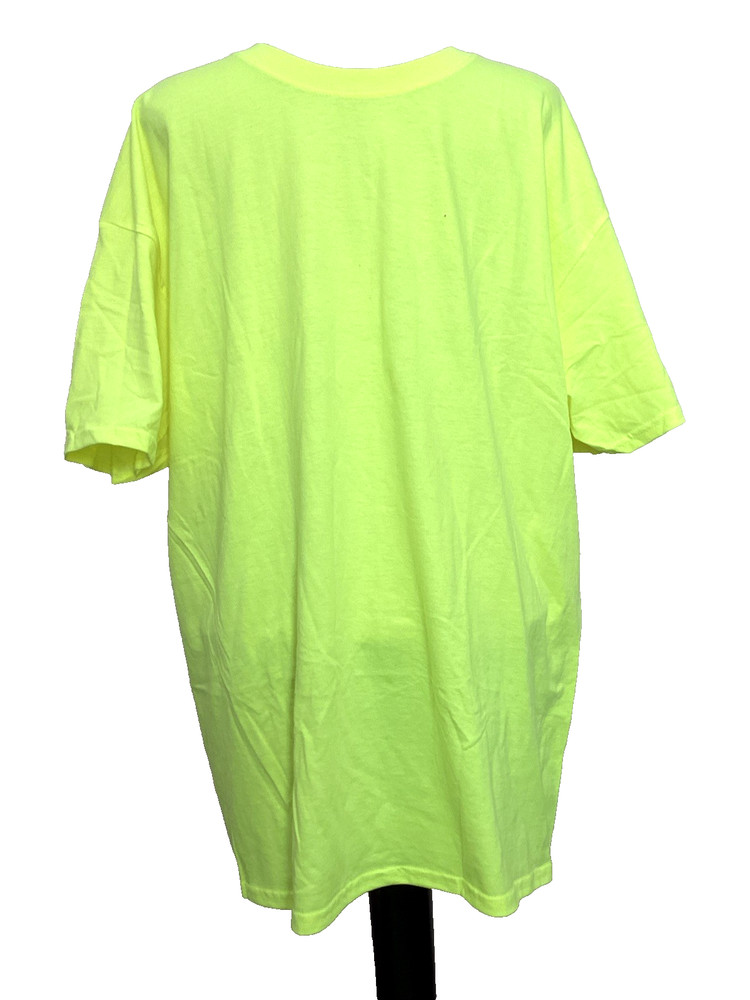 ATHLETIC WORKS Breathable Acid Yellow Short Sleeve Crew Neck T-Shirt Sz 3XL*