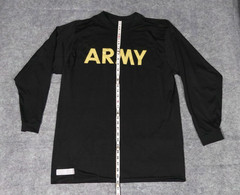 US Army APFU Long Sleeve Physical Fitness Shirt Black Gold ARMY Large Official