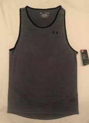 $25 Under Armour Mens Heatgear Loose Tech Tank Top Shirt Color Black Gray Small