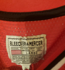 Bleecker and Mercer Throwback Red Splatter Foil Jersey w/Zippers Mens NWT Sz L