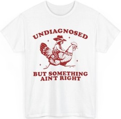 Undiagnosed But Something Ain’t Right T-Shirt, Funny Raccoon Chicken Shirt