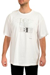 Hugo Boss Men’s “Tirax 1” White Logo Print Short Sleeve T-Shirt US 2XL IT 56