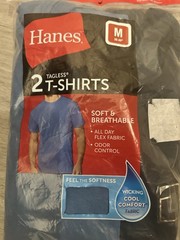 Hanes Tagless Wicking Cool Comfort 100% Cotton T-shirts, Medium 38-40, Blue, NIP