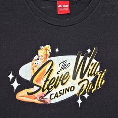 FULL SEND T-Shirt Men’s Black 2XL Graphic Pin-Up Steve Will Do It Casino Tee