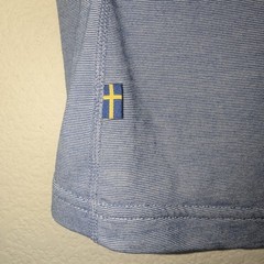 Fjallraven Abisko Shade T-Shirt Short Sleeve Men’s Medium Blue Micro Stripe EUC
