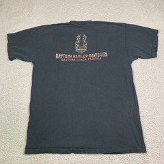 Vtg Harley Davidson Skull Tee Shirt Mens XL Black Daytona Beach FL Short Sleeve