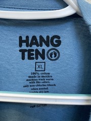 Hang Ten Men’s XL Short Sleeve Crew Neck T-Shirt Blue Cotton Surf NWT