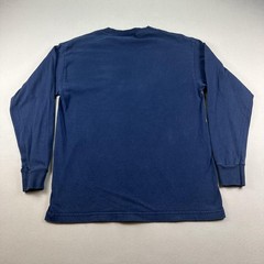 Vintage New Balance T-Shirt Mens Medium Navy Blue Running Long Sleeve USA 90s