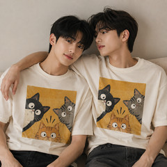 Vintage Funny Curious Cats Graphic Tee, Cute Cat Lover T-Shirt